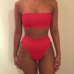 Bandage Bandeau High Waisted Bikini Set Size Medium